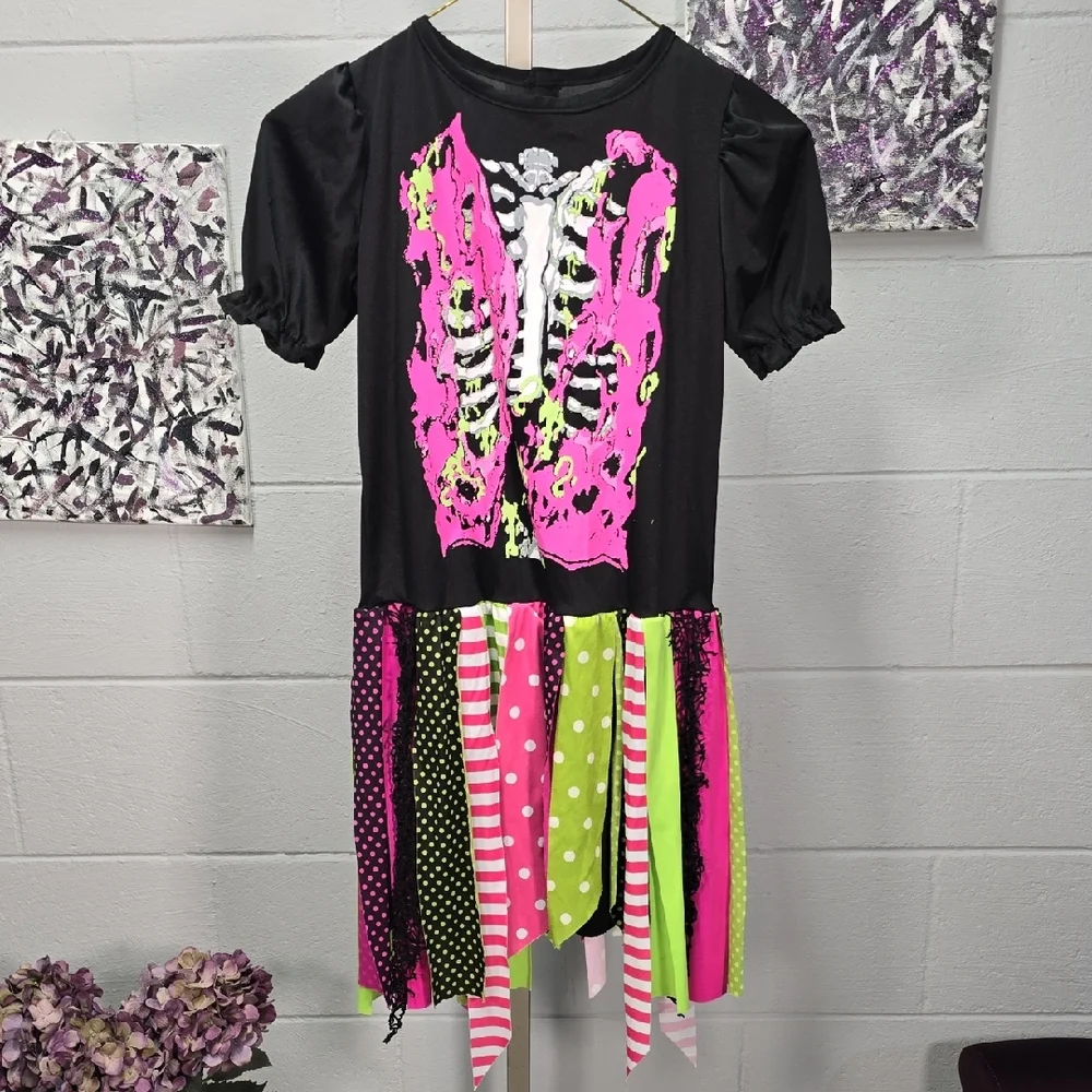 Spirit Black and Pink Skeleton Dress for Kids